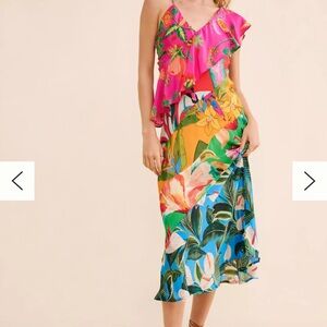 FARM Rio Pink and Blue Asymmetrical Dress